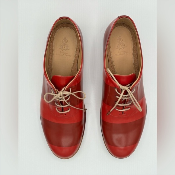The Office of Angela Scott - Mr. Smith Garnet Striped Shoes Oxfords 42 - Picture 5 of 9